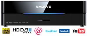 EVOLVE Blade DualCorder HD (2x HD DVB-T tuner/Internet/YouTube/1080p/MKV/1GB LAN/WiFi/USB 3.0/Dolby/DTS/HDMI)