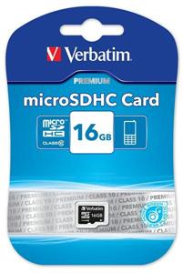 16GB Micro Secure Digital SDHC Class10 Card VERBATIM