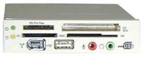USB Card Reader 33 in 1+USB+1394+AU,panel 3,5" white(CR203A)